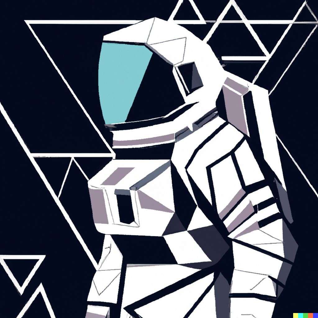 an astronaut, geometric